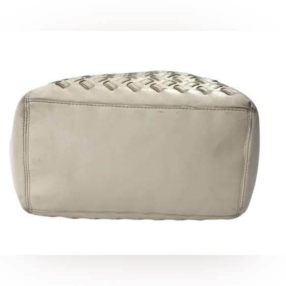 Coach North South Woven Leather Tote Bag Cream Shoulder Bag F10798 - Picture 6 of 15